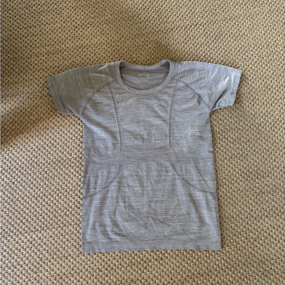 BOSSI Shallow Ash Gather Compression Short Sleeve Grey Size Large